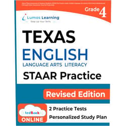 Lumos Learning,Lumos STAAR Redesign Test Prep State of Texas Assessments of Academic Readiness (STAAR) Test Practice: Grade 4 English Language Arts Literacy (ELA) Practice Workbook and Full-length ... Guide (STAAR Redesign by Lumos Learning)