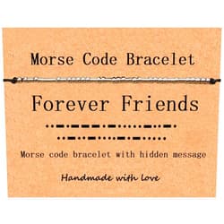 Horady Inspirational Morse Code String Bracelets for Women Personalized Unique Gifts Stainless Steel Motivational Bracelet with Hidden Message (1-Forever Friends)