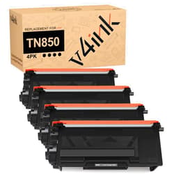 v4ink Compatible Toner Cartridge Replacement for Brother TN850 TN-850 TN-820 TN820 use with HL-L5200DW HL-L6200DW MFC-L5700DW MFC-L5800DW MFC-L5900DW DCP-L5600DN Printer (4 Packs, New Version)