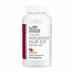 Bariatric Advantage Chewable Advanced Multi EA Without Iron, High Potency Daily Multivitamin for Bariatric Surgery Patients Including Gastric Bypass, Sleeve Gastrectomy, DS - Mixed Fruit, 60 Count