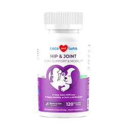Coco and Luna Joint Support Supplement for Dogs - 120 Chewable Tablets - Glucosamine for Dogs - with Chondroitin, MSM & Manganese - Hip & Joint Supplement for Dogs Mobility Support & Dog Joint Pain Relief