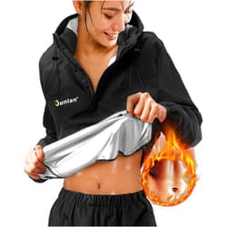 Junlan Sauna Suit for Women Sweat Jacket Gym Workout Vest Sweat Suits for Women