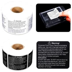 Tenare 1000 Pieces 1000 Pcs Wax Melt Warning Labels Candle Warning Stickers Safety Warning Labels Candle Jar Container Decals for Soy Wax DIY Candle Making Jars and Tins 1.8 x 1.5 Inch White Black
