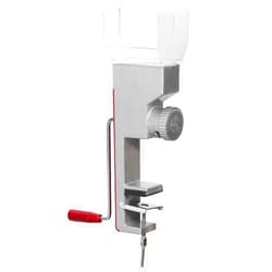 KITCHEN CROP Deluxe Grain Mill with Adjustable Settings - Stainless Steel Manual Grinder for Beans, Corn, Wheat, Rice, Oats, and More - Secure Clamp Mount, Large Hopper Design