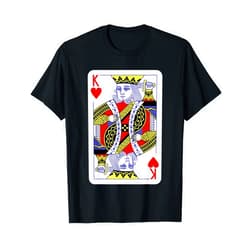 Playing Cards Deck Of Cards Halloween Designs King Of Hearts Playing Cards Halloween Costume Casino Easy T-Shirt