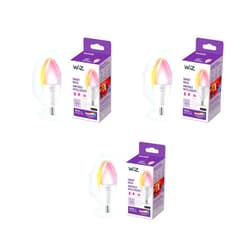 WiZ Connected 40W B12 LED Smart Light Bulbs - 3 Pack - Connects to Your Wi-Fi - E12 Smart Bulb - Control with Voice or App + Activate with Motion - Matter Compatible