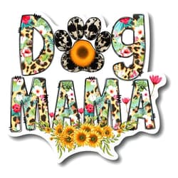 Generic Dog Mama 5 Inch Waterproof Decal Sticker Wall Mom Mother Window Sunflower Love Pet Paw Dog Cat Family Bird Pets Pig Rabbit Lover Animal American Granddog Trainer CS1421-2PK