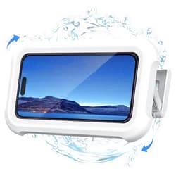 Lamicall Shower Phone Holder Waterproof - 480° Rotatable Retractable Adjustable Shower Phone Case Holder, Bathroom Wall Phone Mount Stand Water Proof Anti Fog Case, Shower Accessories for 4-7
