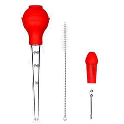 LifHap Turkey baster with needles for injections,Food Grade bulb Syringe for Cooking,Meat Marinade Injector, Ideal for Bacon,Brine,Beef,Roasting Juices for Poultry, and Brush for Easy Clean Up