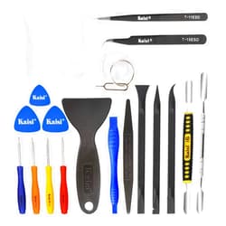 Kaisi Professional Electronics Opening Pry Tool Repair Kit with Metal Spudger Non-Abrasive Nylon Spudgers and Anti-Static Tweezers for Cellphone iPhone Laptops Tablets and More, 20 Piece
