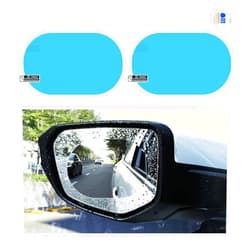Kewucn 2PCS Car Rearview Mirror Waterproof Film, Anti Fog Auto HD Clear Nano Coating Film, Rainproof Protective Safe Driving Sticker for Vehicle Rear View Mirrors and Side Windows (Oval)