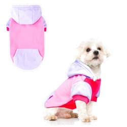 BEAUTYZOO Fleece Dog Hoodie Sweatershirt with Pocket and Leash Hole, Stretchy Small Medium Large Sized Dogs Clothes for Fall Winter Cold Days, Color Designer Warm Dog Jackets,French Bulldog Coats
