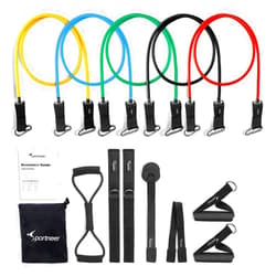 Sportneer Resistance Bands Sportneer Exercise Band Set, for Home Gym Workout, with Door Anchor, Ankle Strap and Chest Expander