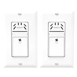 TOPGREENER Humidity Sensor and Fan Control Switch, Ventilation Fan Humidity Sensor Switch, Fan Switch, Neutral Wire Required, TDHS5, 2-Pack