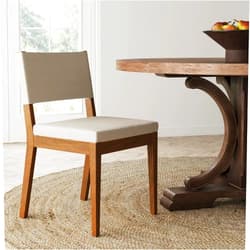 Nathan James Linus Modern Upholstered Chair, 1, Light Gray/Dark Brown