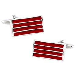 Cuff-Daddy Enamel Deep Red Bar Unique Set Cuff Links Business Anniversaries Boyfriend Birthdays Cufflinks Gifts Executives Bullet Hinge Swim Sea Captain Cufflinks Fantastic Gift with Presentation Box