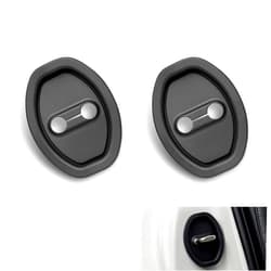 Zigeiya Door Lock Strike Protector, Silicone Silent Shock Absorption Pad, Rust-Proof Door Lock Cover Protective Pads, Universal for Most Cars (Black)