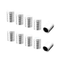 Ziciner 10 PCS Car Tire Valve Stem Caps, Anodized Aluminum Wheel Stem Covers, Corrosion Resistant Car Tire Air Caps, Vehicle Exterior Accessories for Car, Truck, Motorcycle, Bike (Silver-10 PCS)