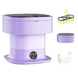 INTERGREAT 11L Mini Portable Washing Machine,Small Washer with Dryer for Baby Clothes and Underwear, Foldable Portable Laundry Machine for RV,Apartments,Travel,Camping,Dorm,Purple