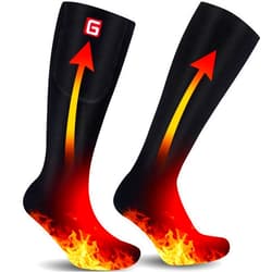 GEMSTONEGO Men Heated Socks Electric Rechargeable Battery Powered Heated Socks for Men Winter Cotton Warm Heated Socks for Outdoor Sports Hiking Skiing Fishing Running Feet Warmers Socks