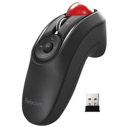ELECOM Relacon Handheld Trackball Mouse, Thumb Control, 2.4GHz Wireless, Ergonomic Design, 10-Button Function with Smooth Tracking, Windows11, MacOS (M-RT1DRBK)