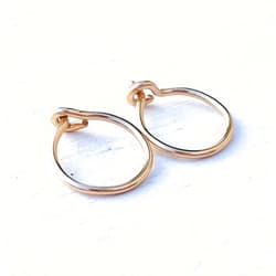GraceCode Small 8mm Gold Hoop Earrings for Cartilage Women, 14K Yellow Gold Filled Handmade Tiny Thin Huggie Hoops 14K Yellow Gold Filled 8mm