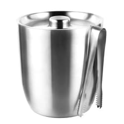 Tiken 3L Double-Wall Vacuum Insulated Ice Bucket with Lid & Tong Stainless Steel Champagne Buckets for Cocktail Bar, Parties & Outdoor