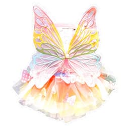 Maruomiki Dog Princess Dress,Summer Thin Cat Rainbow Butterfly Pettiskirt Cute Pet Clothes Chihuahua Teddy Dress Pet Supplies (M)