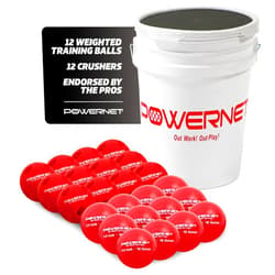 PowerNet Crushers & Weighted Balls, Softball Baseball Hitting Trainer for Improved Speed, Power & Coordination, Batting Practice Baseballs 24 Balls
