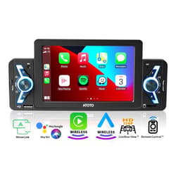 ATOTO F7WE 5inch Single Din Car Stereo, Wireless Carplay & Wireless Android Auto, Mirror Link, Touchscreen Car Radio with Bluetooth, Live Rear View, USB Video & Audio, F7G1A5WE