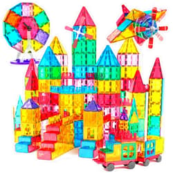 Jasonwell 100pcs Magnetic Tiles Building Blocks Set for Boys Girls Preschool Educational Magna Construction Kit Magnet Stacking STEM Toys Birthday Gifts for Kids Toddlers 3 4 5 6 7 8 9 10 + Year Old