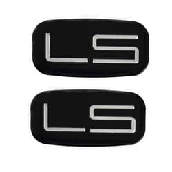 CDD 2pcs LS Emblems 3D Car Sticker Checkered Cab Replacement for Chevrolet Silverado Tahoe Suburban 15036135 (Chrome/Black)