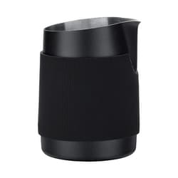 Normcore Handleless Milk Frothing Jug, Milk Pitcher 15.2 oz, Milk Frother Steamer Cup Stainless Steel Espresso Cup, Sharp Spout, Black, 450 ml