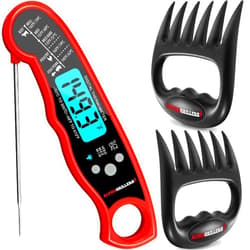 Alpha Grillers Instant Read Meat Thermometer for Cooking Grill and BBQ Griddle with Meat Shredder Claws
