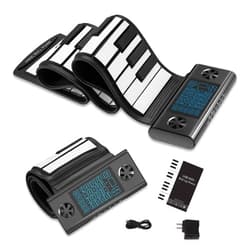 KONIX 61 Keys Roll Up Piano, Upgraded Hand Roll Portable Piano for Beginner Kid with Bluetooth/MIDI,Environmental Silicone Roll Out Piano Keyboard, Best Christmas Birthday Gift
