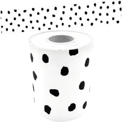 Teacher Created Resources Black Painted Dots on White Straight Rolled Border Trim (TCR8910)