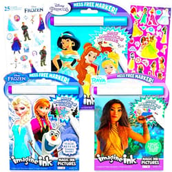 Disney Imagine Ink Coloring Book Super Set for Girls - Bundle with 3 No-Mess Books Featuring Disney Princesses, Frozen, Raya, Invisible Pens, Stickers | Girl Mess Free Coloring
