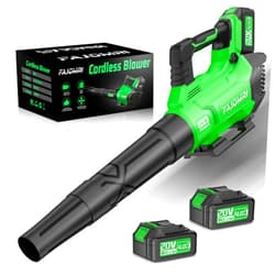FAJOMRI Leaf Blower Cordless - 580CFM/160MPH Electric Leaf Blower with 2 X 4.0Ah Battery and Charger, 3 Speed Modes, Blowers for Lawn Care, Yard, Garage Cleaning