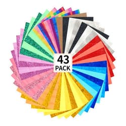 FUNKAKA Glitter HTV Heat Transfer Vinyl Bundle, 43 Pack 12