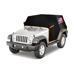NEVERLAND Wrangler Cab Cover for 1987-2023 Jeep Wrangler JK JL CJ TJ 2 Door,NEVERLAND Half Car Cover Waterproof Oxford with Reflective Strip,Sun Snowproof Cab Car Cover Black