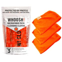 WHOOSH! Microfiber Cleaning Cloth, 3 Pack, Glasses and Screen Cleaning Cloth, Suitable for TV, Car Screen, Computer, Laptop, iPad, MacBook, Smart Phone, Monitor, Watches (14”x14”), Orange