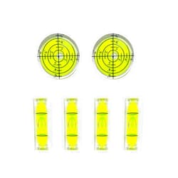 Generic 6pcs Mini Bubble Levels Set - 2 Round & 4 Small Spirit Levels (32x7mm & 10x10x29mm) for Camera Tripod, Picture Hanging, DIY Toolkits - Precision Leveling Tools
