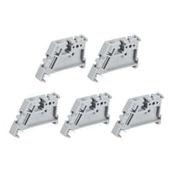 MECCANIXITY DIN Rail Mount Terminal Blocks End Stopper Screw Type Clamp Grey EW/35 Pack of 60
