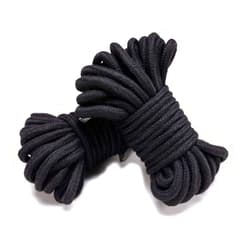 JANDANT Soft Cotton Rope 2 Pcs (Black) 32 Feet/10m Length 8mm (1/3 inch) Diameter Multipurpose Twisted Long Durable Ropes