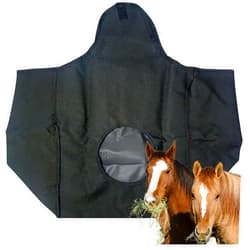 Intrepid International Black Nylon Hay Feeder Bag - Durable Bags for Horses and Livestock - Efficient Slow Feed Nets for Goats - Premium Quality Feeding Solution