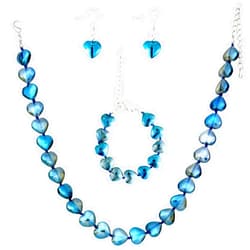 UCHAIUP Love Necklace Bracelet Earrings Set - Complete Set of Translucent Gradient Glass Jewelry for Yourself or as a Gift