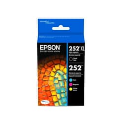 EPSON 252 DURABrite Ultra Ink High Capacity Black & Standard Color Cartridge Combo Pack (T252XL-BCS) Works with WorkForce WF-3620, WF-3640, WF-7110, WF-7610, WF-7620, WF-7710, WF-7720, WF-7210