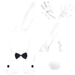 Zhanmai Bunny Costume Set Including Bunny Ear Headband, Cuffs and Bunny Tail Accessory for Easter Party