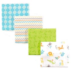 Luvable Friends Unisex Baby Cotton Flannel Receiving Blankets, Abc 4-Pack, One Size