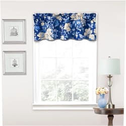 Waverly Traditions Forever Yours Floral Scalloped Rod Pocket Valance for Windows in Bedroom, Kitchen, or Living Room, 52